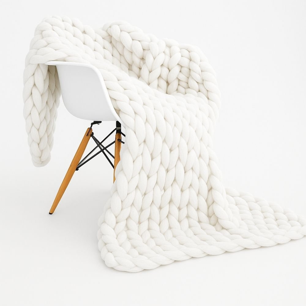 CHUNKY Handstickad Ullfilt – modern inredning från Lumi Home