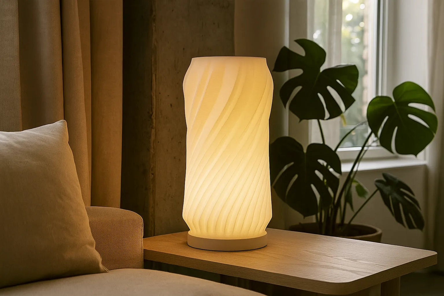 Minimalist Spiral 3D - Printad Lampa – modern inredning från Lumi Home