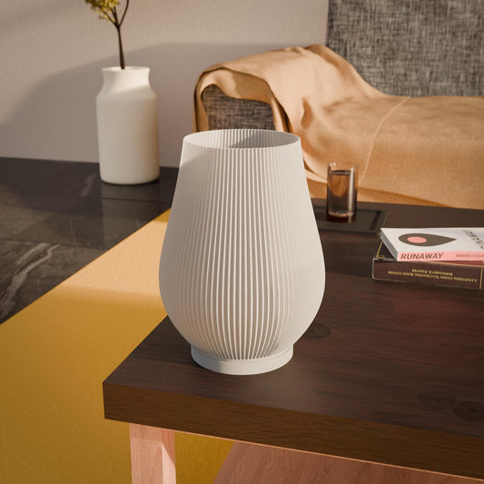 Modern Ribbed 3D - Printad Lampa – modern inredning från Lumi Home