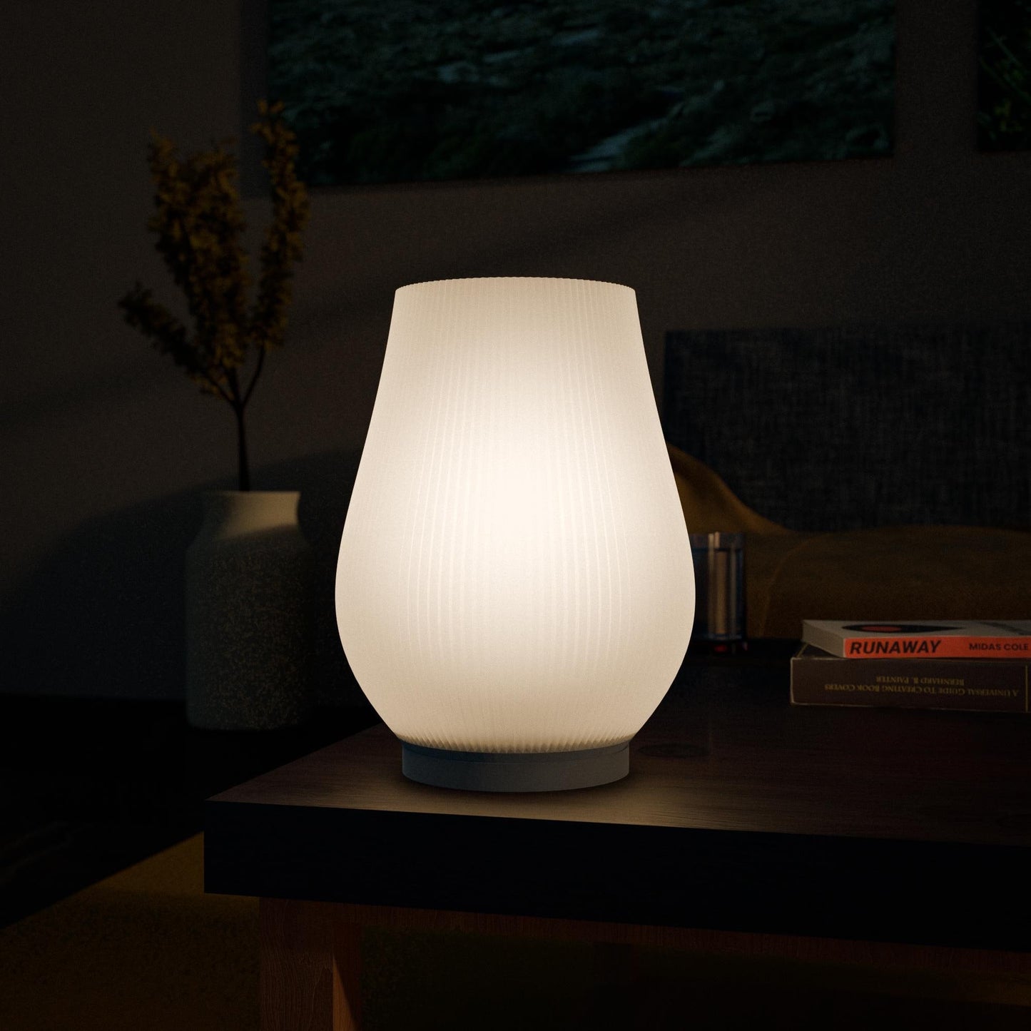 Modern Ribbed 3D - Printad Lampa – modern inredning från Lumi Home