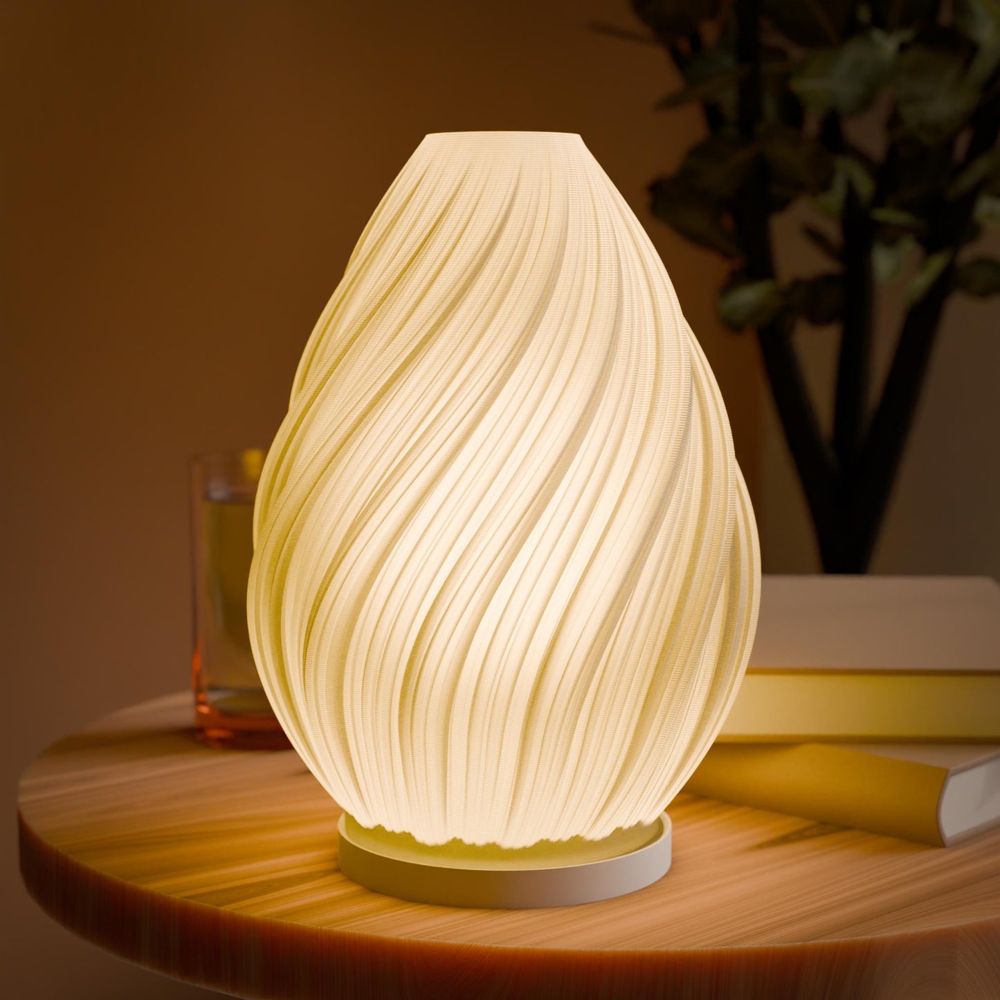 Spiral Flame 3D - Printad Lampa – modern inredning från Lumi Home