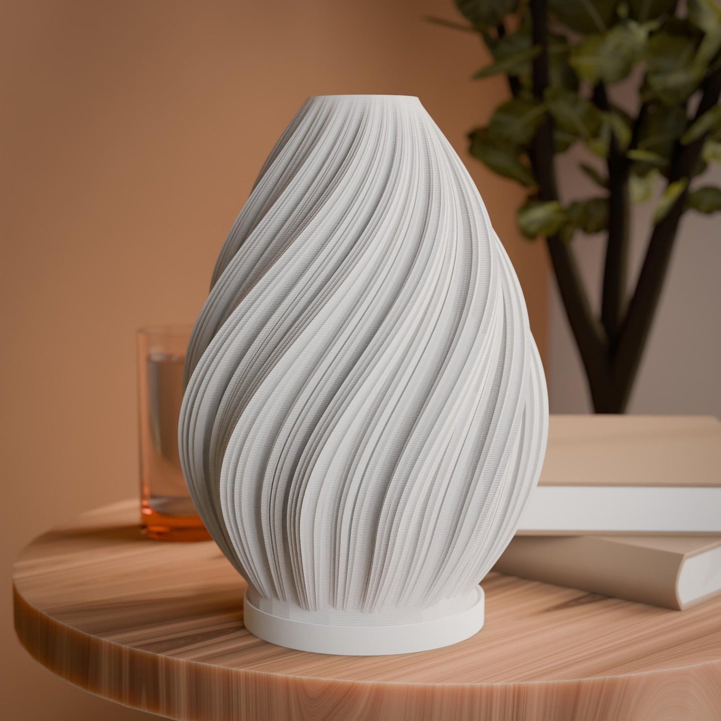 Spiral Flame 3D - Printad Lampa – modern inredning från Lumi Home