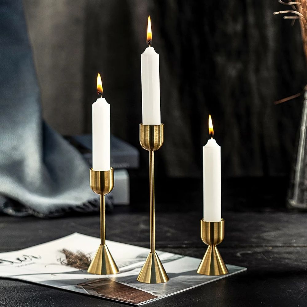 AURA Guldljusstakar 3 - pack – modern inredning från Lumi Home