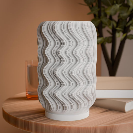 Wavy 3D - Printad Lampa – modern inredning från Lumi Home